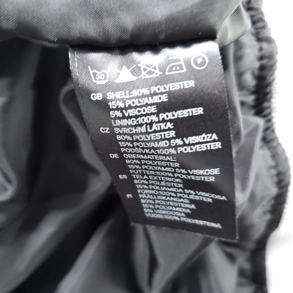 H&M Satin Bomber Varsity Jacket Black and White "56" Size 4 - Picture 13 of 14